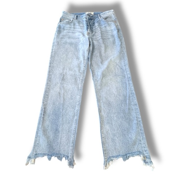 Free People We The Free Maggie Mid Rise Straight Leg Denim Jeans Women’s Size 26 - Picture 1 of 12